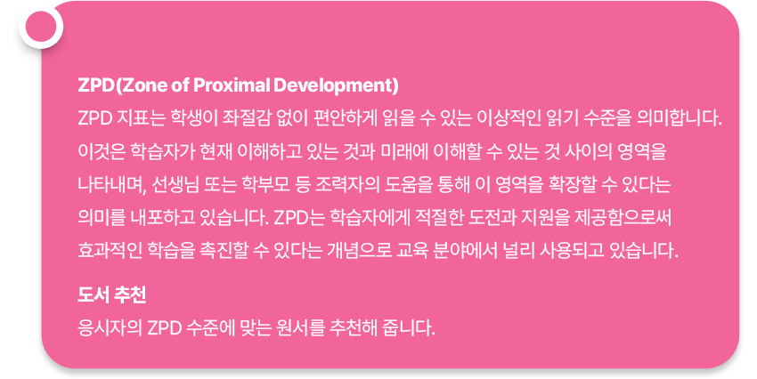 추천 독서 수준 안내
